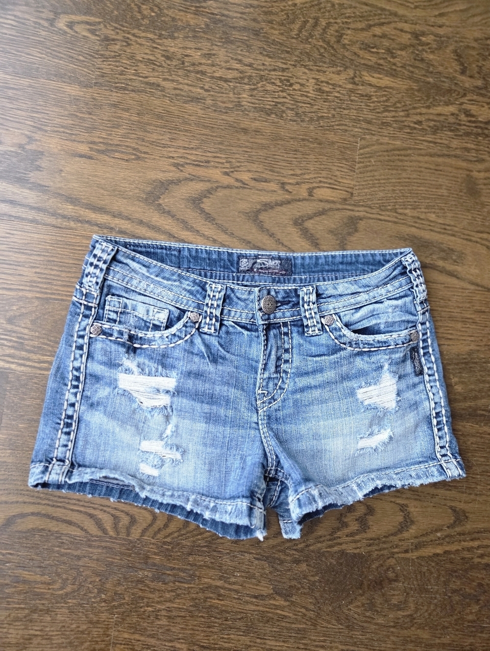 Silver Aiko Women’s Blue Distressed Denim Shorts
